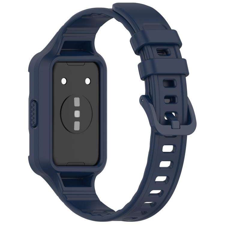 For Huawei Band 11 Pro / 11 Pro NFC Integrated Armor Solid Color Silicone Watch Band(Midnight Blue)