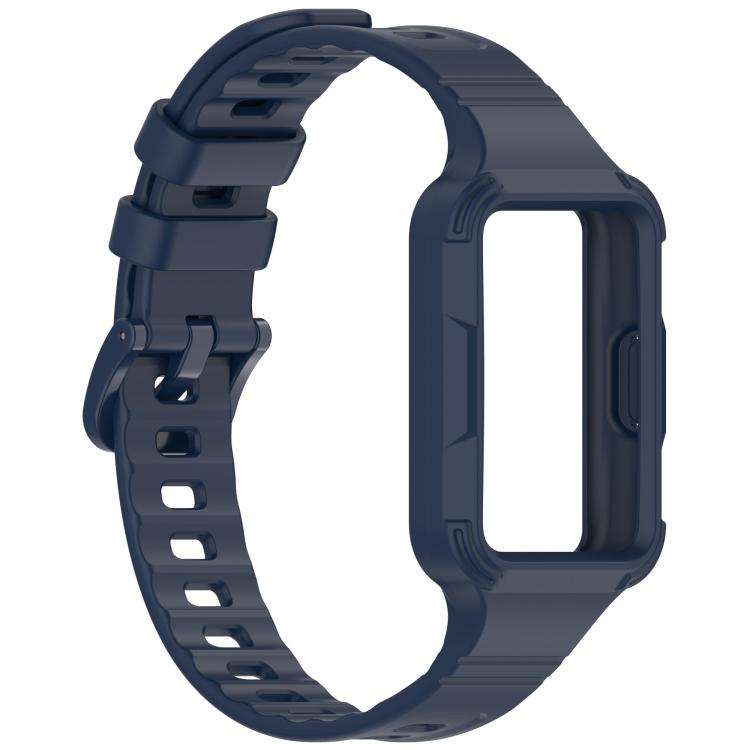For Huawei Band 11 Pro / 11 Pro NFC Integrated Armor Solid Color Silicone Watch Band(Midnight Blue)