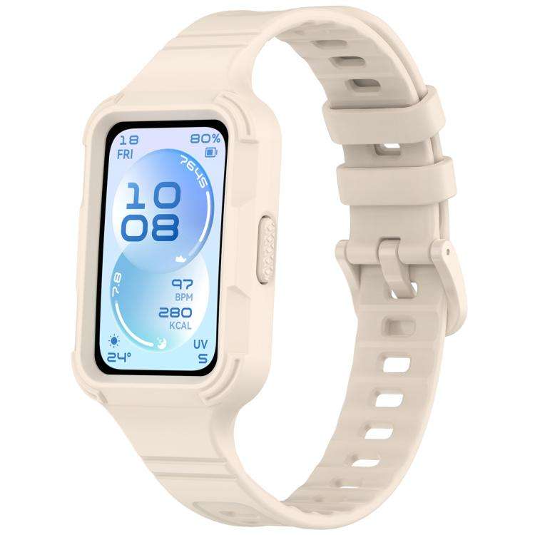 For Huawei Band 11 Pro / 11 Pro NFC Integrated Armor Solid Color Silicone Watch Band(Starlight)