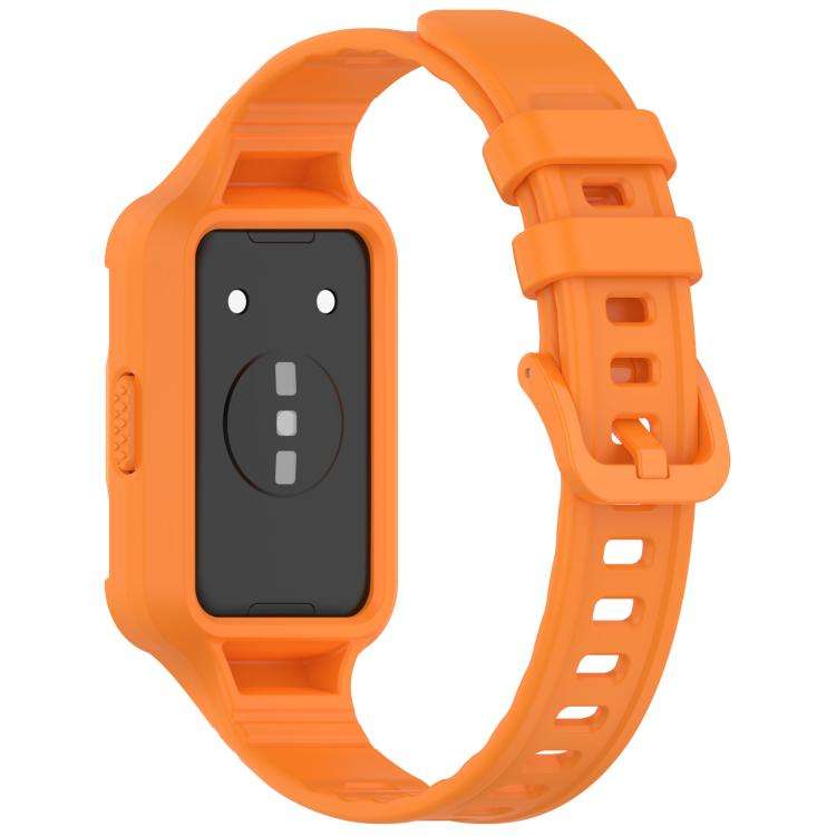 For Huawei Band 11 Pro / 11 Pro NFC Integrated Armor Solid Color Silicone Watch Band(Orange)