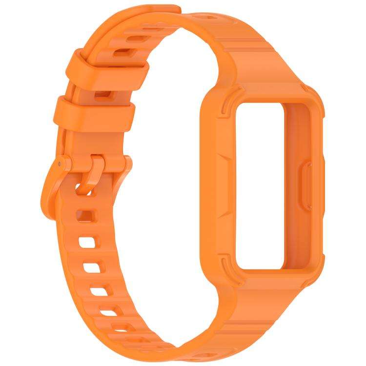 For Huawei Band 11 Pro / 11 Pro NFC Integrated Armor Solid Color Silicone Watch Band(Orange)