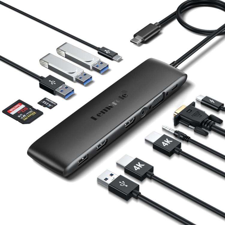 Lemorele TC97 Type-C Docking Station Gigabit Ethernet 4K HDMI PD Charging Hub