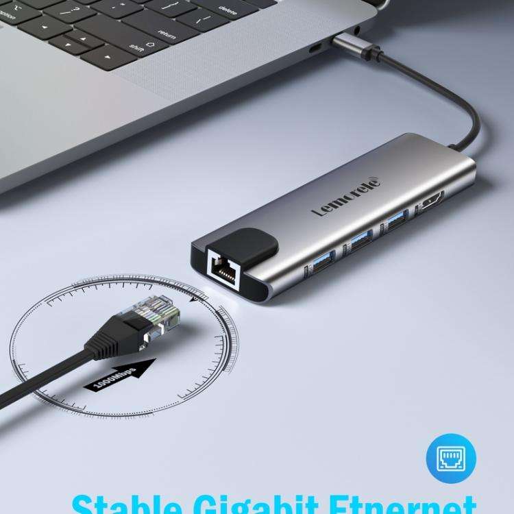 Lemorele TC39 9 in 1 Docking Station HDMI Ethernet 100W PD Laptop Connector