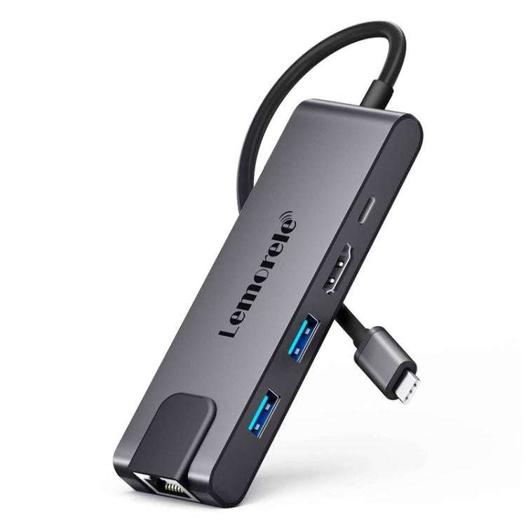 Lemorele TC24L 5 in 1 Docking Station 4K Ultra Display Fast Transfer 100W PD Adapter