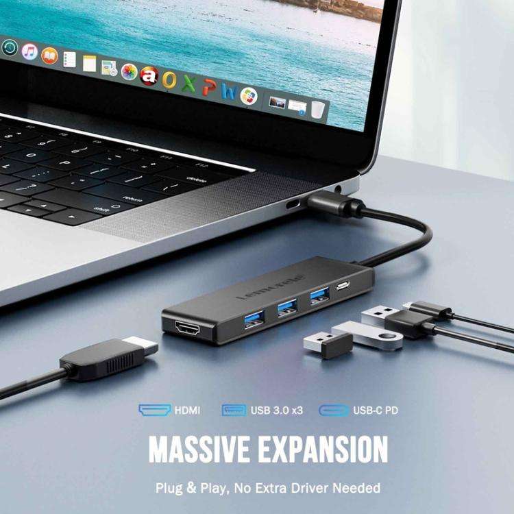 Lemorele TC22L 5 in 1 Docking Station 4K Output Ethernet 100W PD Laptop Connector