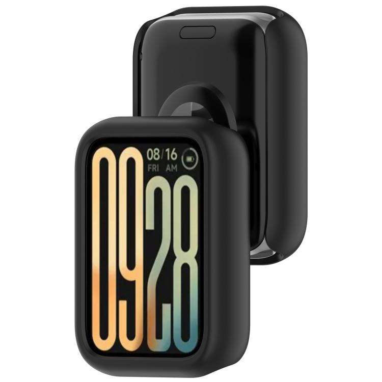 For Xiaomi Smart Band 10 Pro Ceramic Half Coverage Hollow PC Watch Protective Case(Black)