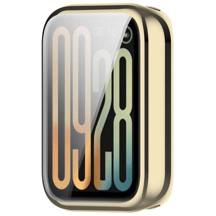 For Xiaomi Smart Band 10 Pro Ceramic Electroplated TPU Full Coverage Watch Protective Case(Gold)