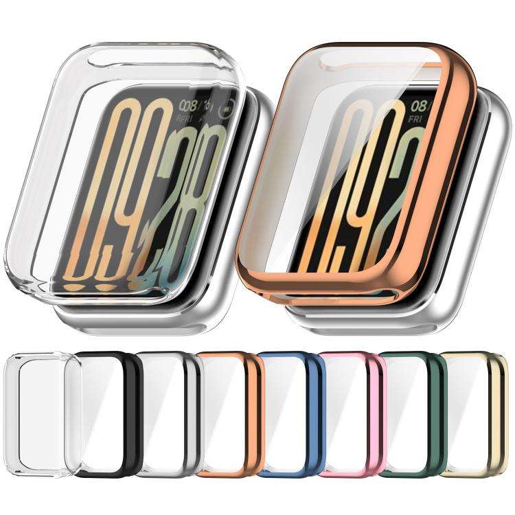 For Xiaomi Smart Band 10 Pro Ceramic Electroplated TPU Full Coverage Watch Protective Case(Green)