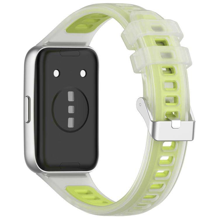 For Huawei Band 11 / Band 11 Pro Translucent Jelly Silicone Watch Band(Lime)