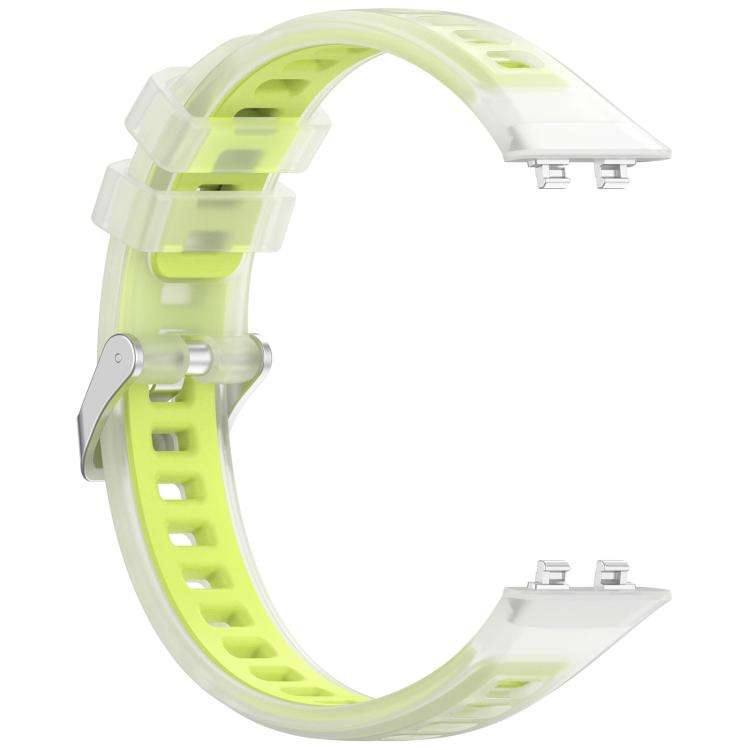 For Huawei Band 11 / Band 11 Pro Translucent Jelly Silicone Watch Band(Lime)