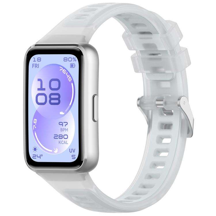 For Huawei Band 11 / Band 11 Pro Translucent Jelly Silicone Watch Band(White)