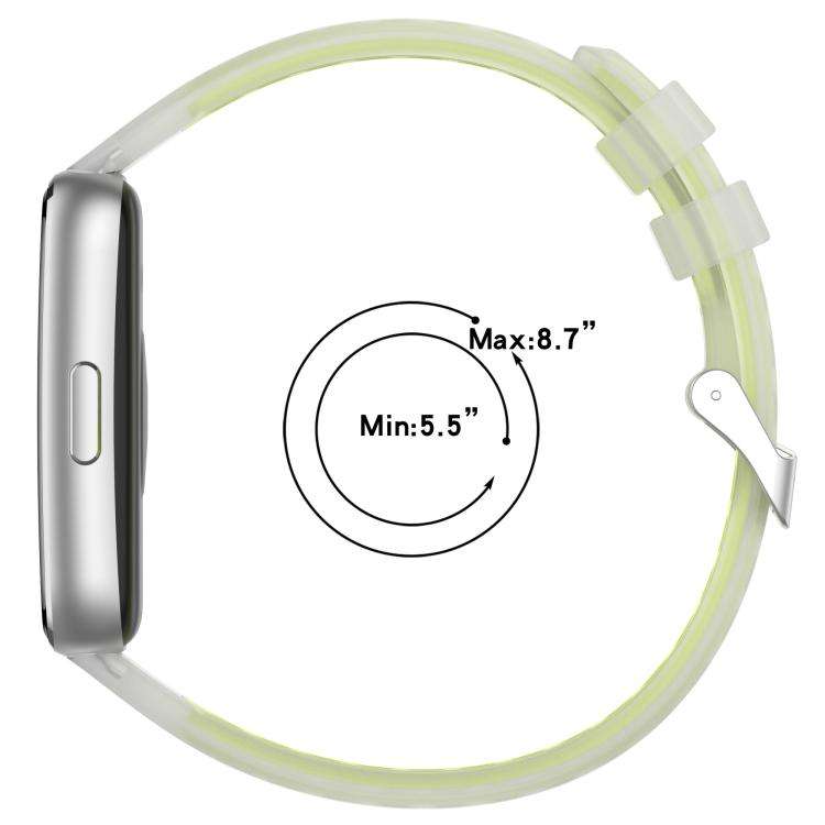 For Huawei Band 11 / Band 11 Pro Translucent Jelly Silicone Watch Band(Lime)
