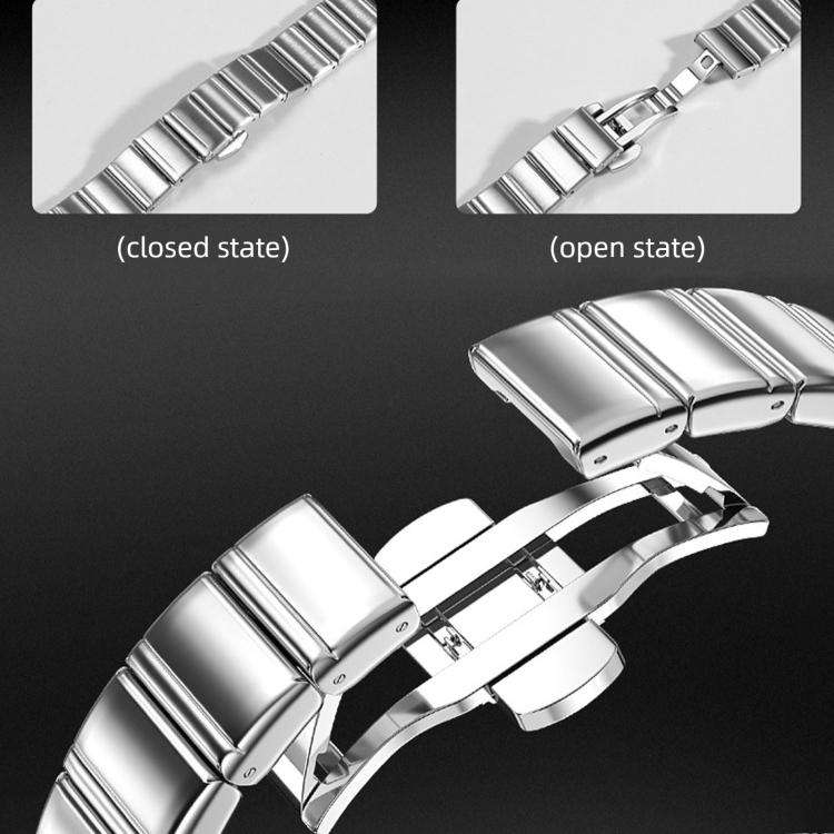 For Apple Watch 42mm / 41mm / 40mm / 38mm Eggplant Bamboo Slim Butterfly Folding Buckle Stainless...