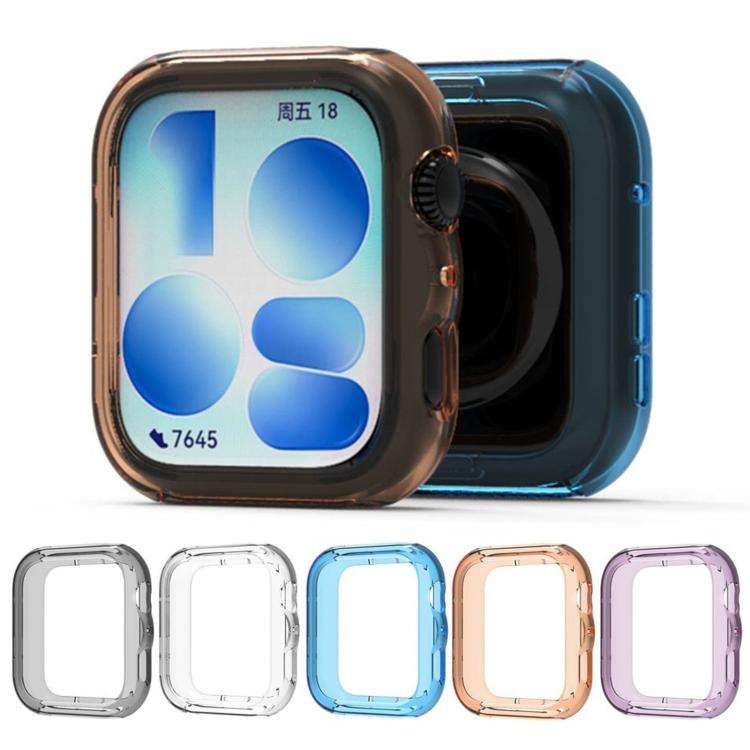 For Huawei  Watch Fit 5 Pro Candy Color Half Coverage Hollow TPU Watch Protective Case(Transparen...