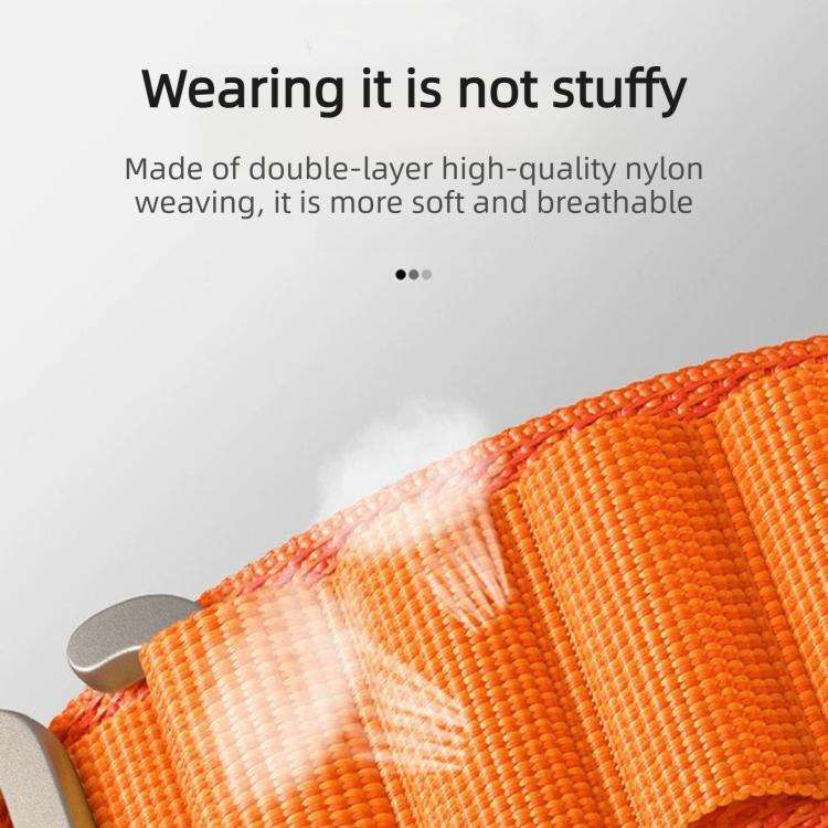 For Gamin 26mm C Buckle Two-Section High Mountain Loop Nylon Watch Band(Orange Black)