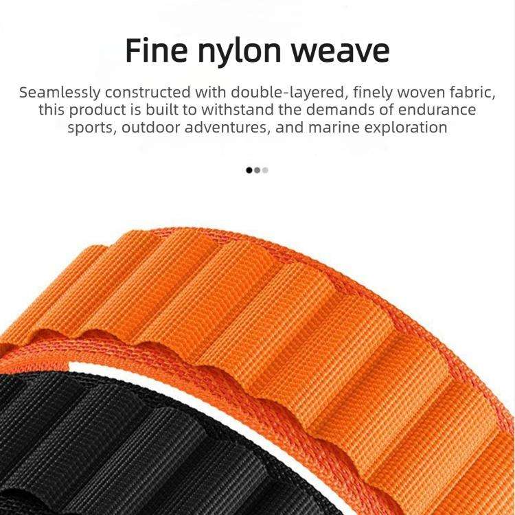 For Gamin 22mm C Buckle Two-Section High Mountain Loop Nylon Watch Band(Wheat Colored Black)
