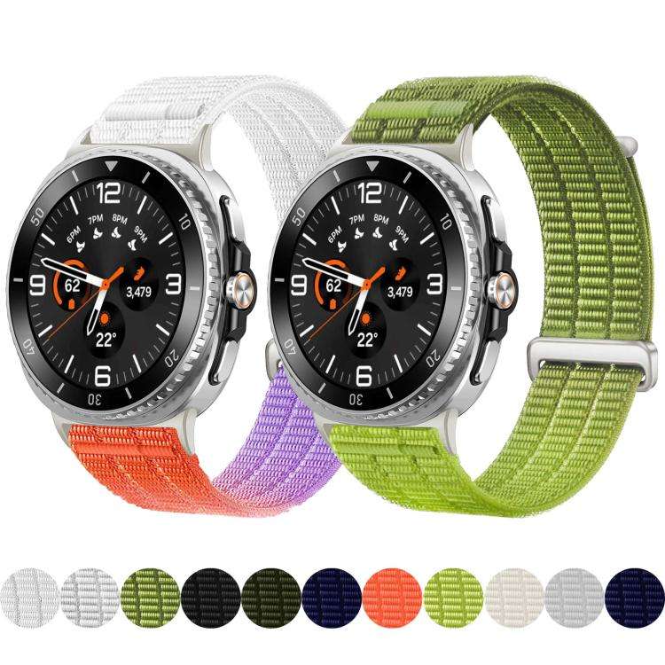For Galaxy Watch9 / 8 / 8 Classic Double-Link Cloud-Feel Breathable Nylon Loop Metal Head Watch B...