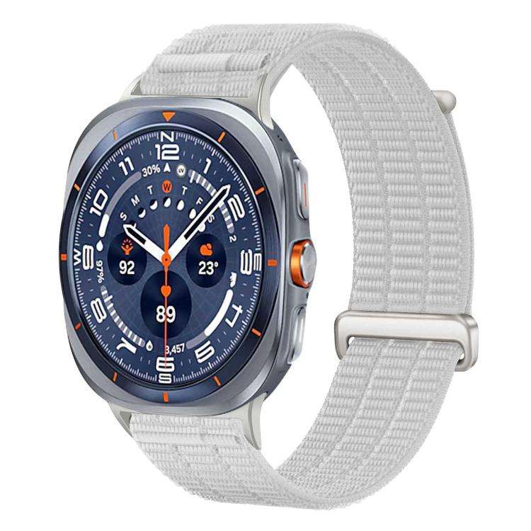 For Galaxy Watch Ultra2 2026 / 2025 / 1 2024 Double-Link Cloud-Feel Breathable Nylon Loop Metal H...