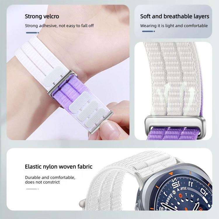 For Galaxy Watch Ultra2 2026 / 2025 / 1 2024 Double-Link Cloud-Feel Breathable Nylon Loop Metal H...