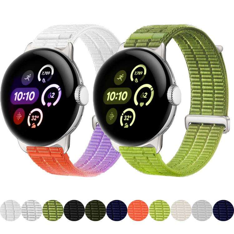 For Google Pixel Watch 4 / 3 / 2 / 1 41mm Double-Link Cloud-Feel Breathable Nylon Loop Metal Head...
