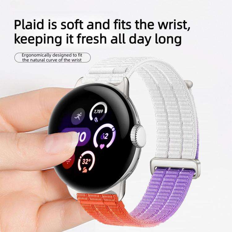 For Google Pixel Watch 4 / 3 45mm Double-Link Cloud-Feel Breathable Nylon Loop Metal Head Watch B...