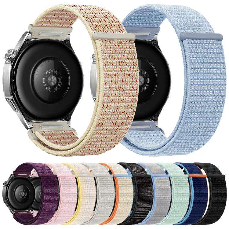 22mm Press Button Quick Release Nylon Hook And Loop Fastener Watch Band(Rainbow Starlight)