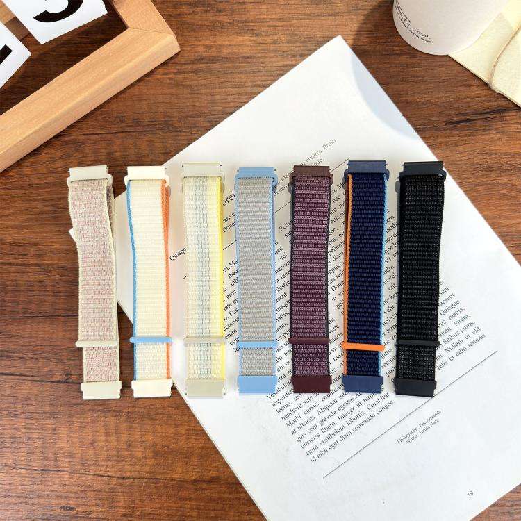 18mm Press Button Quick Release Nylon Hook And Loop Fastener Watch Band(Rainbow Starlight)