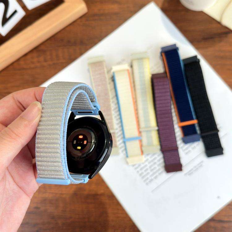 22mm Press Button Quick Release Nylon Hook And Loop Fastener Watch Band(Rainbow Starlight)