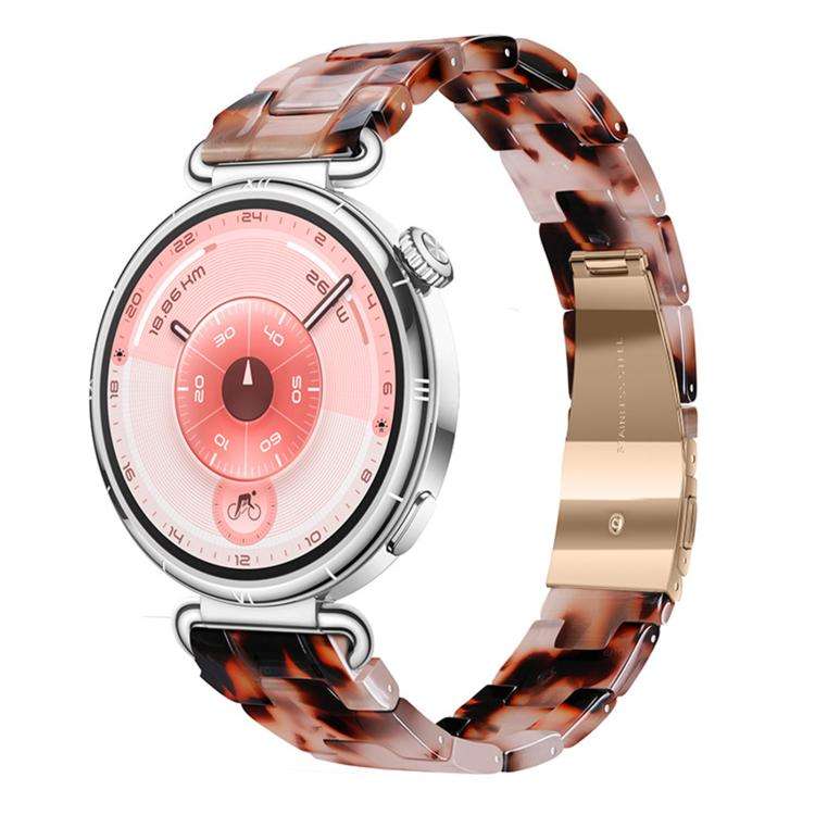 18mm Slim Butterfly Clasp Three Beads Resin Watch Band(Red Gray)