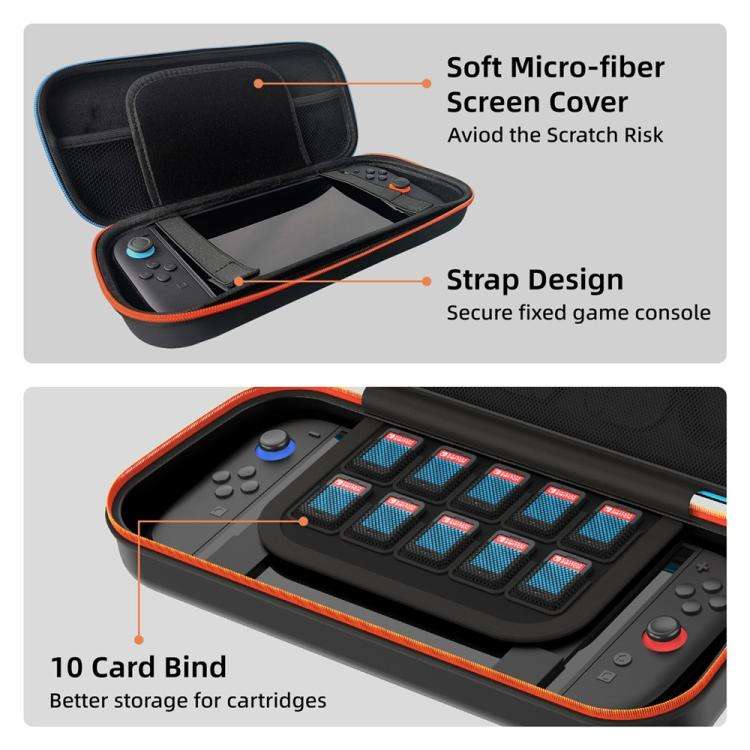 For Nintendo Switch 2 PU Portable Travel Bag Multi-function Storage Pouch with Game Card Slots