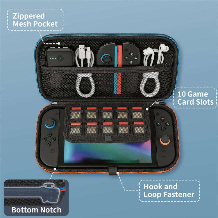 For Nintendo Switch 2 Storage Bag Dual Color Zipper EVA Hard Shell Shockproof Carrying Case