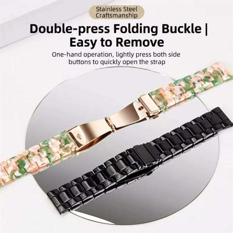 For Huawei Band 11 / Band 11 Pro Butterfly Clasp Three Beads Resin Watch Band with Removal Tool(P...