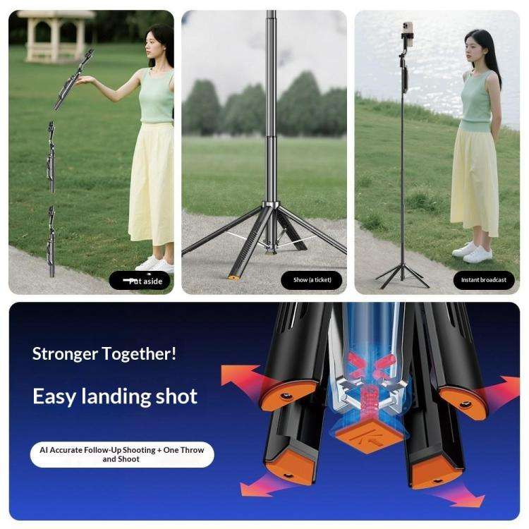 Q575TK Auto Pop-up Face Tracking Gesture Control Smart Gimbal Tripod AI Selfie Stick