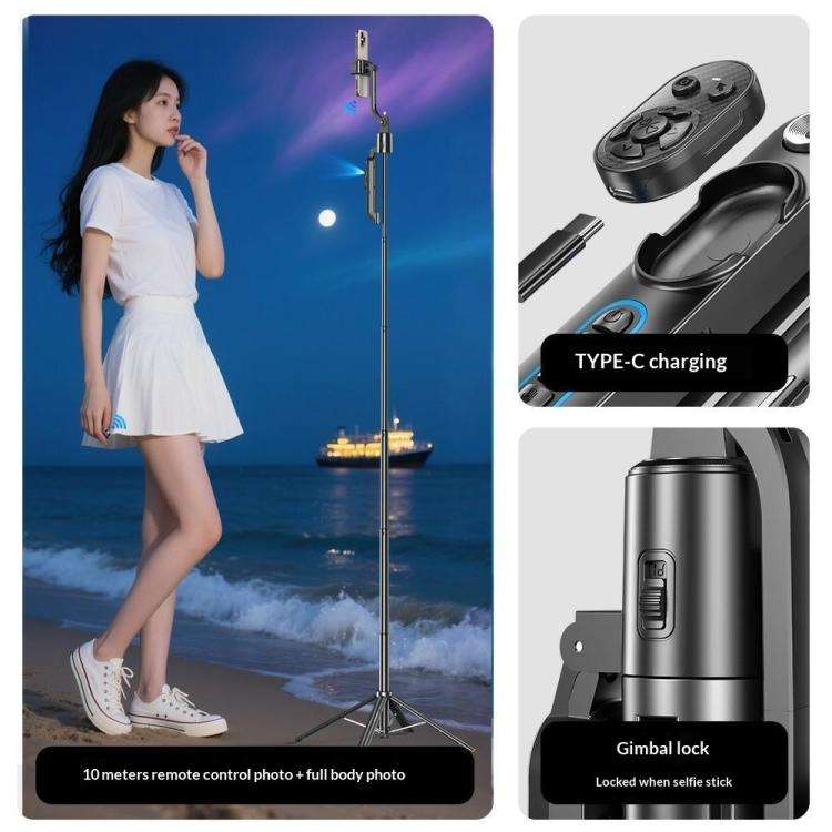 Q575TK Auto Pop-up Face Tracking Gesture Control Smart Gimbal Tripod AI Selfie Stick
