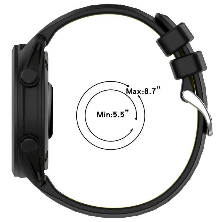 20mm Two Color Silicone Sports Quick Release Watch Band(Black+Grey)