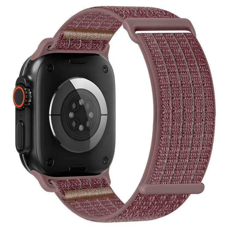 For Apple Watch 42mm / 41mm / 40mm / 38mm Two Section Nylon Woven Breathable Hook And Loop Fasten...