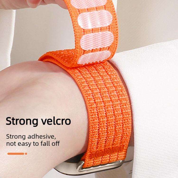 For Apple Watch 46mm / 49mm / 45mm / 44mm Two Section Nylon Woven Breathable Hook And Loop Fasten...