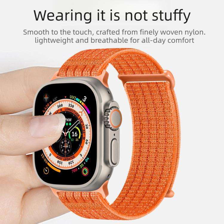 For Apple Watch 46mm / 49mm / 45mm / 44mm Two Section Nylon Woven Breathable Hook And Loop Fasten...