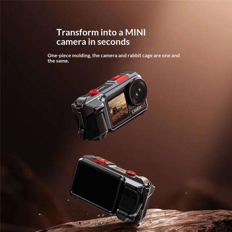 For DJI Osmo Action 3 / 4 / 5 Pro Cage Frame Action Camera Aluminum Alloy Protective Case(Silver)