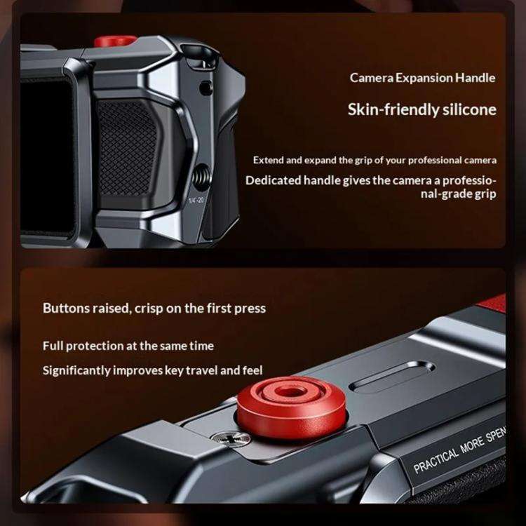 For DJI Osmo Action 3 / 4 / 5 Pro Cage Frame Action Camera Aluminum Alloy Protective Case(Silver)