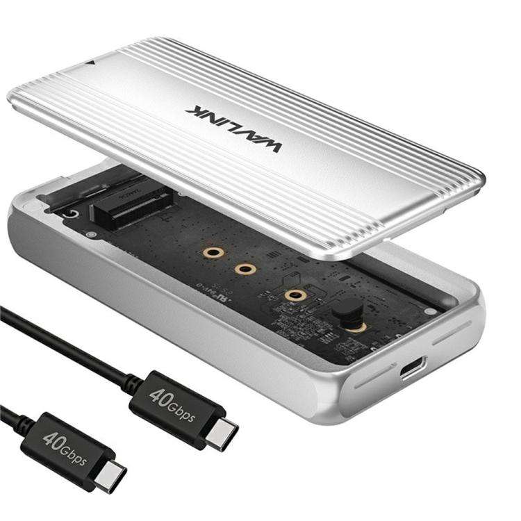 WAVLINK ST406C 40Gbps Aluminum Alloy Hard Drive Case Support M.2 2280 / 2260 / 2242 / 2230 USB4