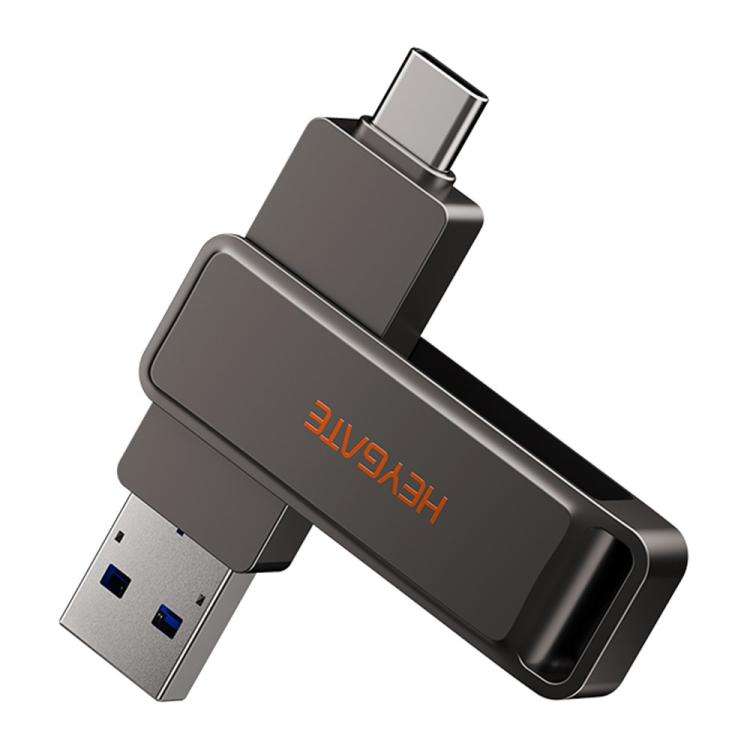 HEYGATE L1 Flash Drive 2 in 1 USB-A + USB-C /Type-C High Speed Memory Stick, Memsize:256GB