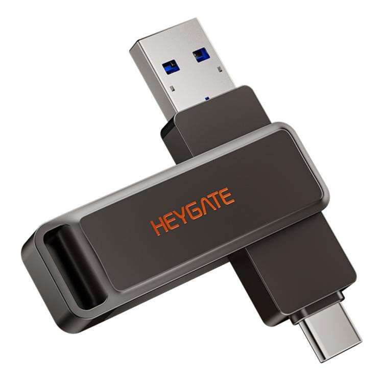 HEYGATE L1 Flash Drive 2 in 1 USB-A + USB-C /Type-C High Speed Memory Stick, Memsize:64GB