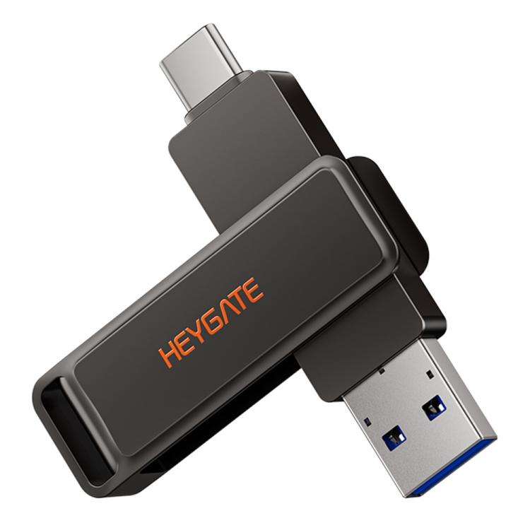 HEYGATE L1 Flash Drive 2 in 1 USB-A + USB-C /Type-C High Speed Memory Stick, Memsize:64GB