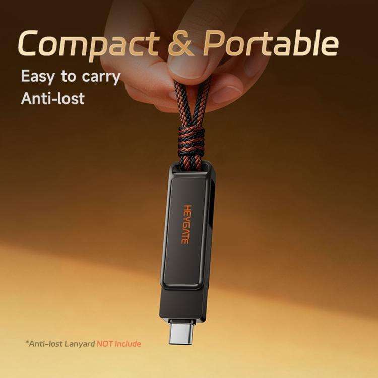 HEYGATE L1 Flash Drive 2 in 1 USB-A + USB-C /Type-C High Speed Memory Stick, Memsize:128GB