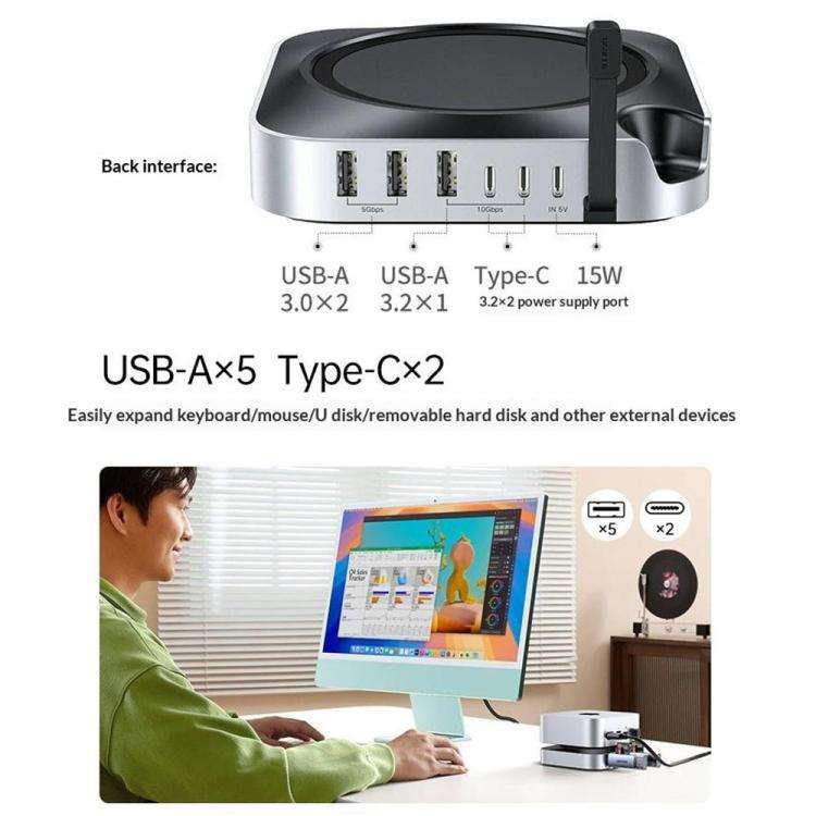 UGREEN CM841-65487 11-in-1 M.2 NVMe SSD Enclosure Docking Station for Mac Mini M4 / M4 Pro