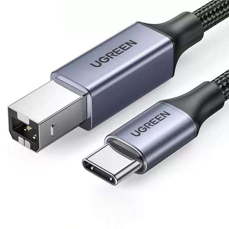 UGREEN US370 80805 USB C to USB B 2.0 Cable Braided Printer Cable, Length: 1m