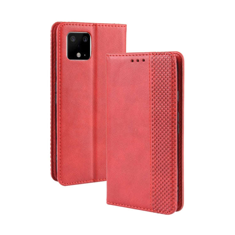 Magnetic Buckle Retro Crazy Horse Texture Horizontal Flip Leather Case for Google Pixel 4 , with ...