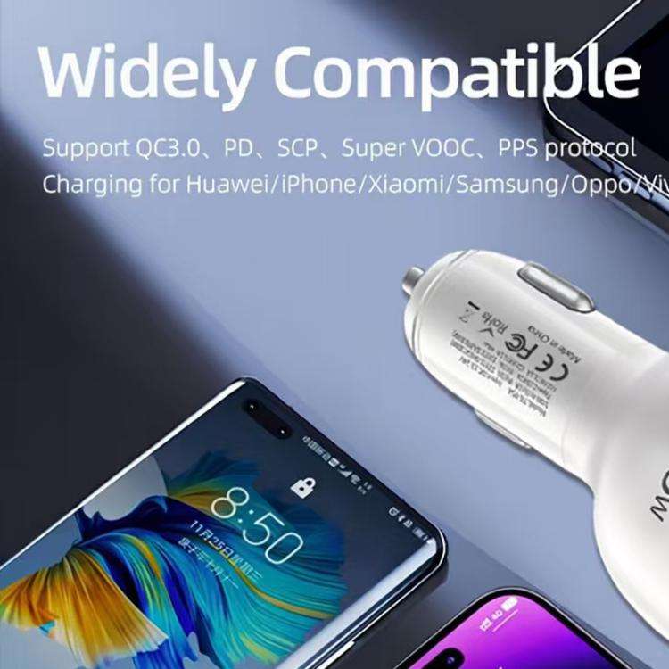 P54 75W PD3.0 USB-C x 2+USB x 2 Multi Protocol Car Charger(Black)
