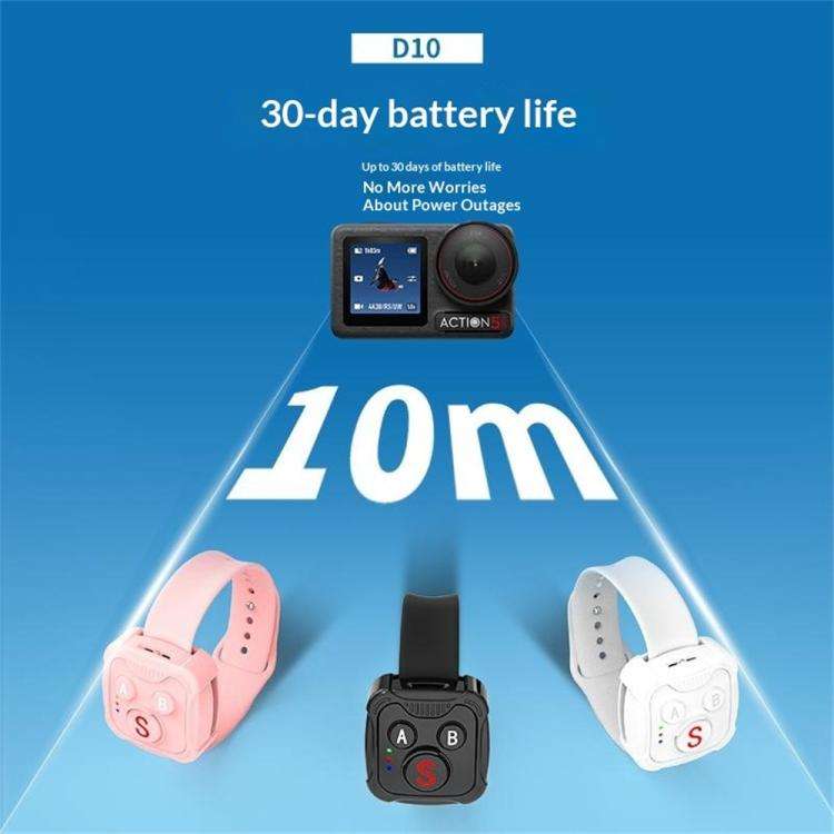 D10 Wireless Controller BT Remote Control For DJI Action, GoPro, Insta360 Action Cameras(Black)
